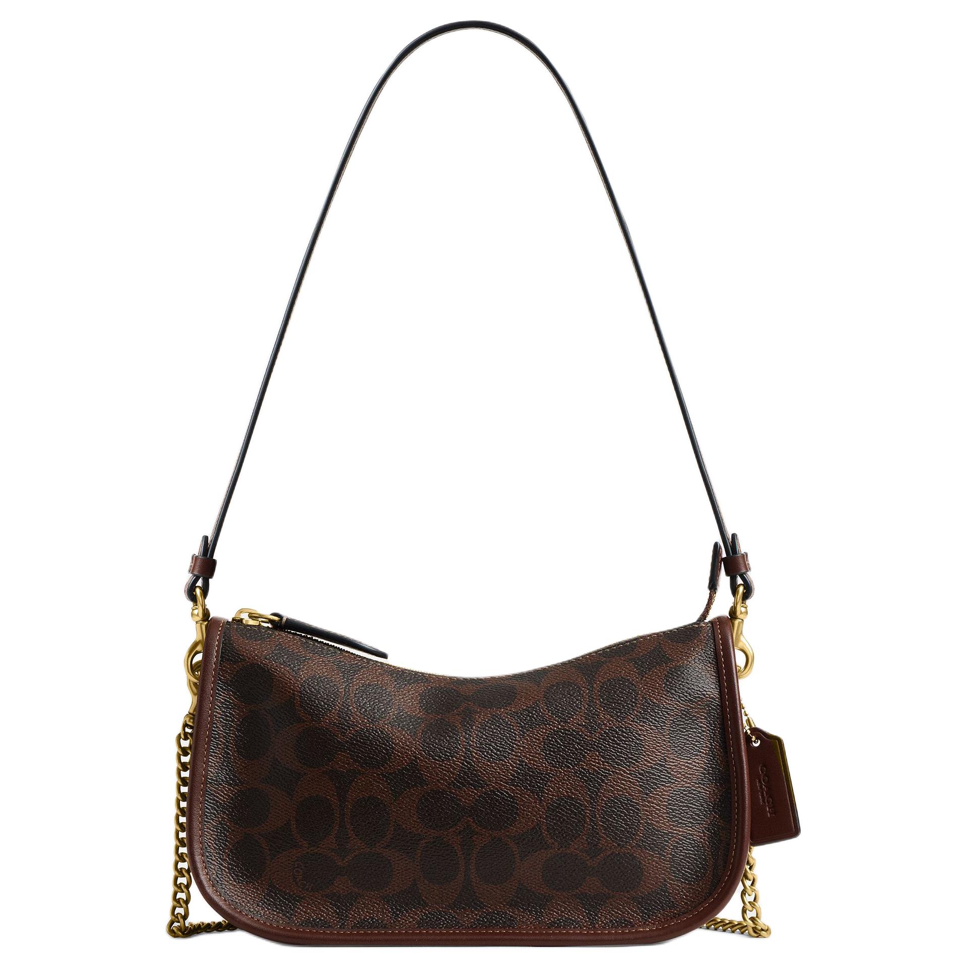 

COACH Волнистая искусственная кожа с натуральной кожаной сумка через плечо средний размер женская кленовая коричневая