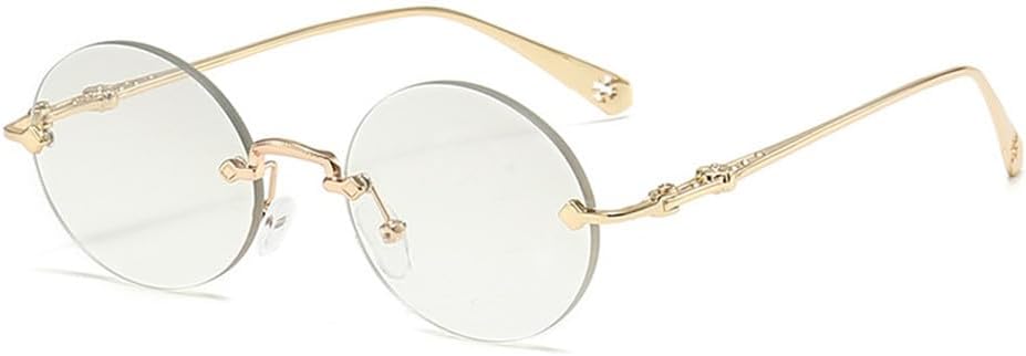 

2027 Женские солнцезащитные очки без оправы в стиле ретро, ​​круглые, с градиентным металлическим покрытием, мужские солнцезащитные очки для активного отдыха и вождения MTZJH, 5