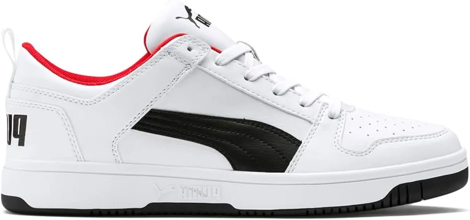 Кроссовки PUMA Unisex Rebound Layup Lo Trainers, белый/черный/красный — фото 2