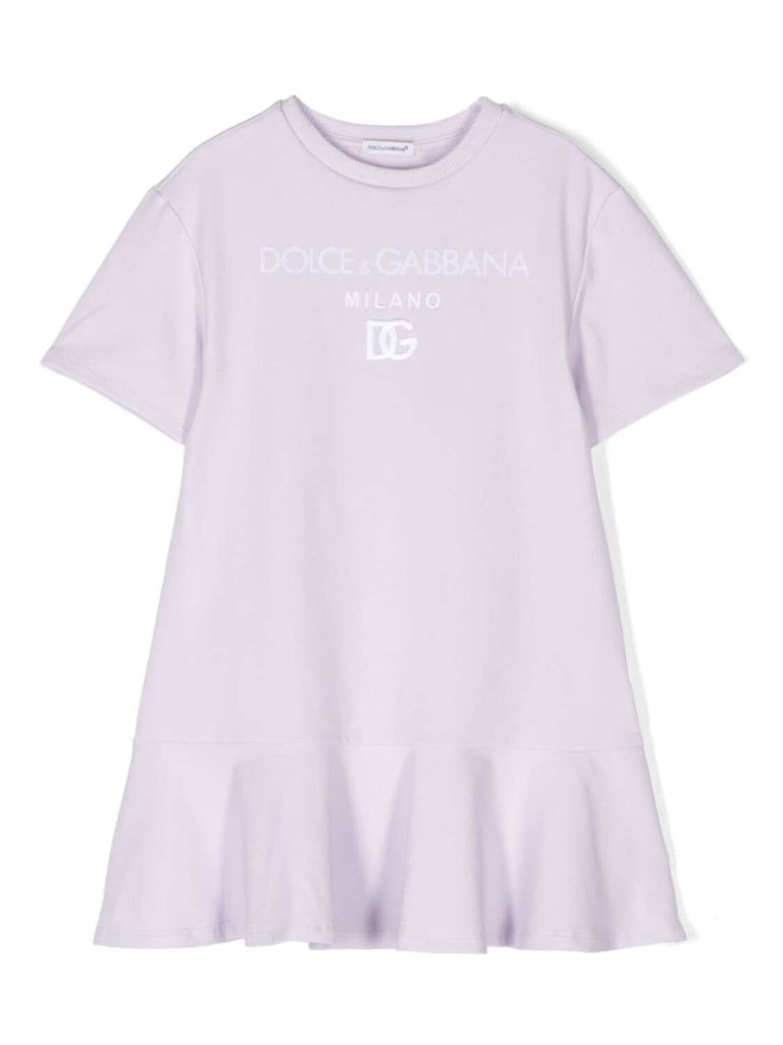 

Dolce & Gabbana Kids футболка-платье с вышитым логотипом, фиолетовый