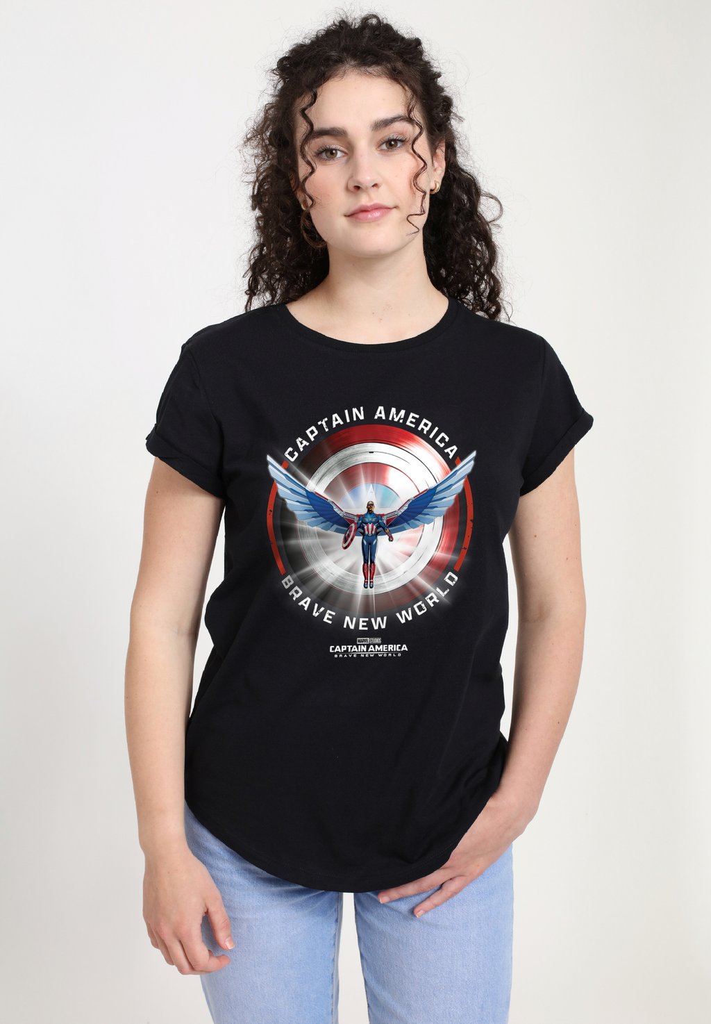 

Футболка с принтом CAPTAIN AMERICA BRAVE NEW WORLD SHIELD Henry Tiger, черный