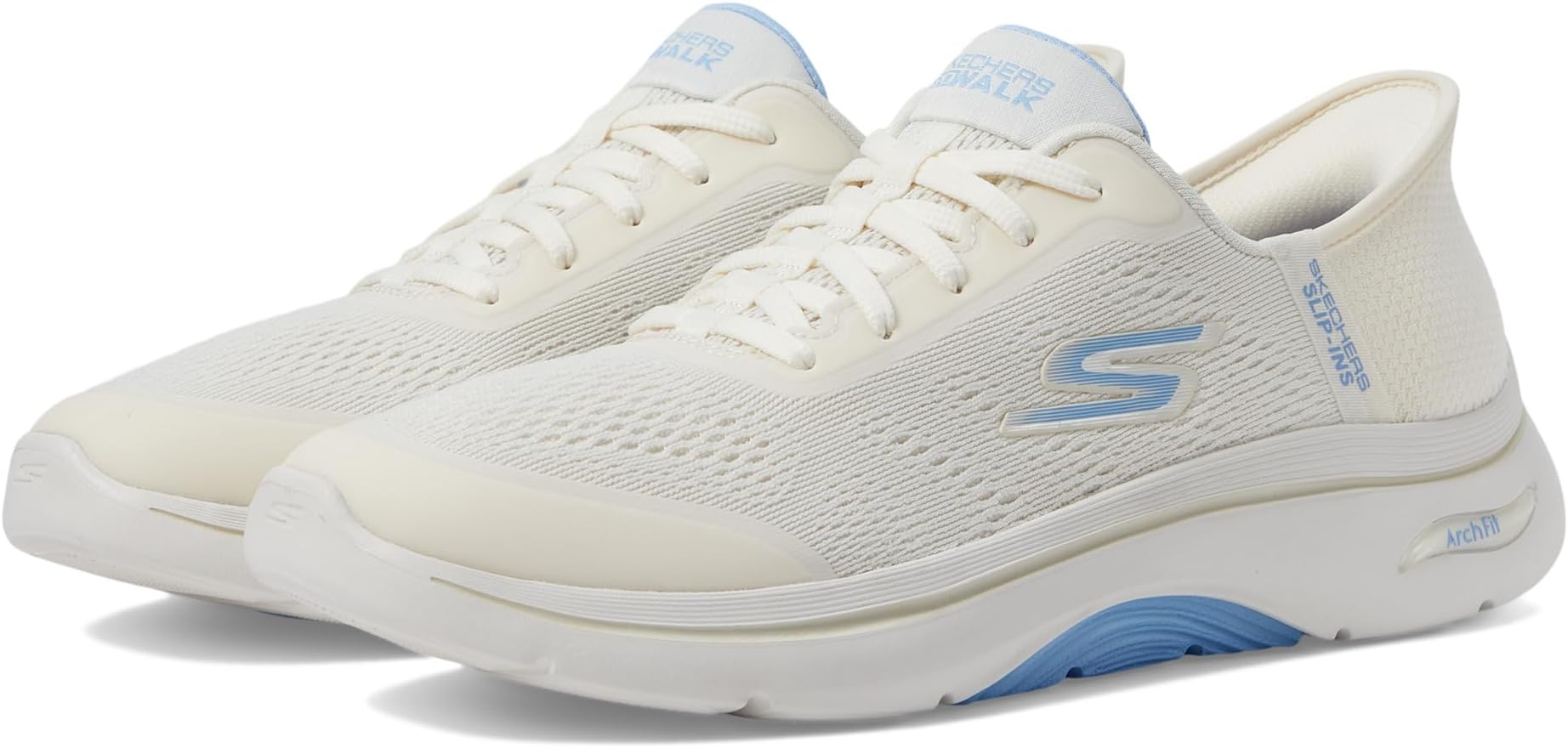 

Кроссовки SKECHERS Performance Go Walk Arch Fit 2.0 Valencia Hands Free Slip-Ins, цвет Natural/Light Blue