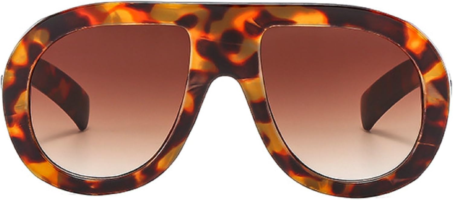 

Популярные модные солнцезащитные очки-пилот для женщин, ретро, ​​массивные, дизайнерские, мужские, панк, градиентные, UV400, большие солнцезащитные очки mincl, Leopard