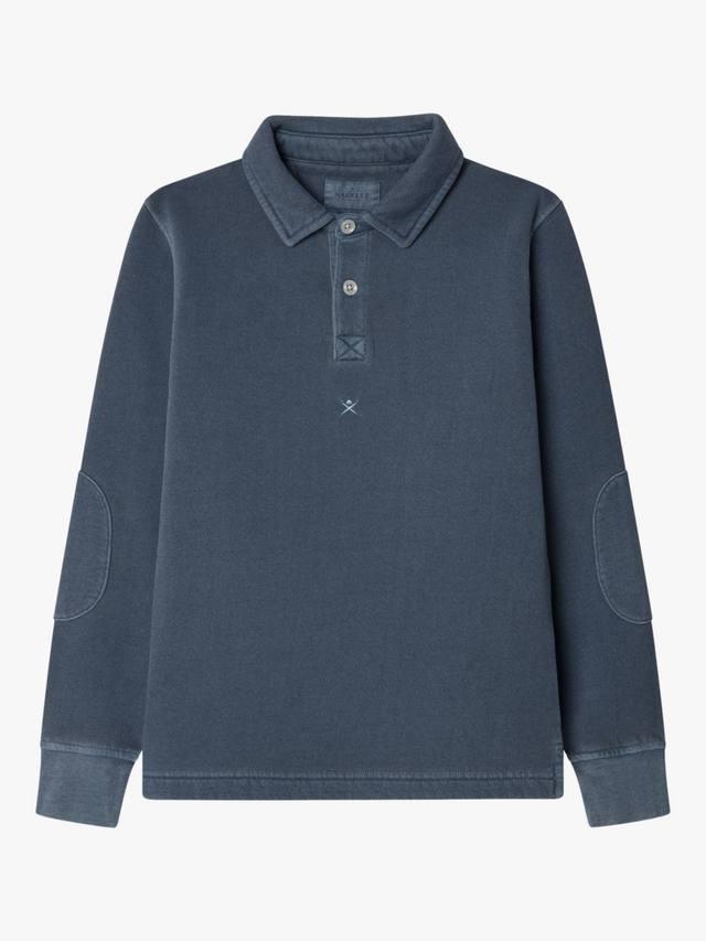 

Детский классический флисовый поло с длинными рукавами Hackett London, Dark Denim Blue