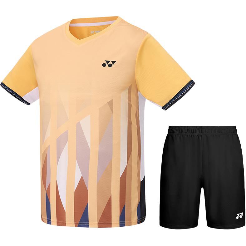 

Мужская повседневная спортивная одежда средней ценовой категории Yonex, clothing sets[априкот top+черный shorts]