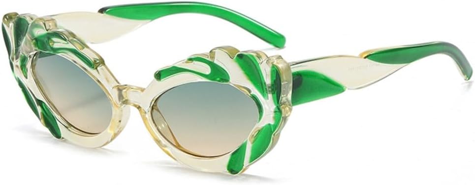 

Роскошные модные солнцезащитные очки «кошачий глаз» для женщин и мужчин, градиентные, с гелевой расцветкой, винтажные, ретро, ​​забавные, с защитой от УФ-излучения UV400 TYUVIVO, C6