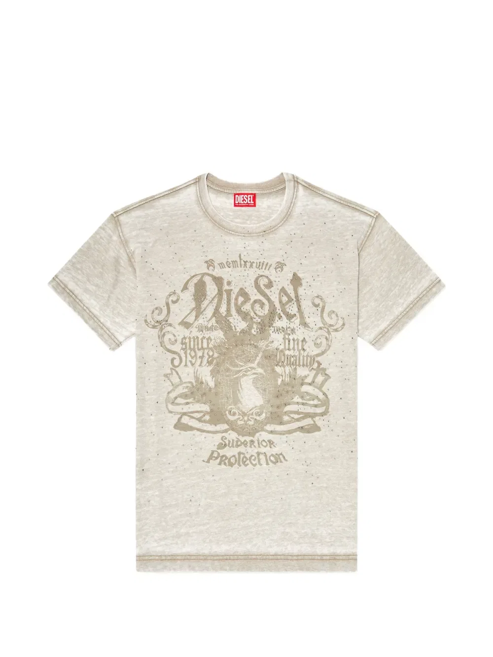 Футболка T-Norm-Aa8 с декором Diesel, нейтральный