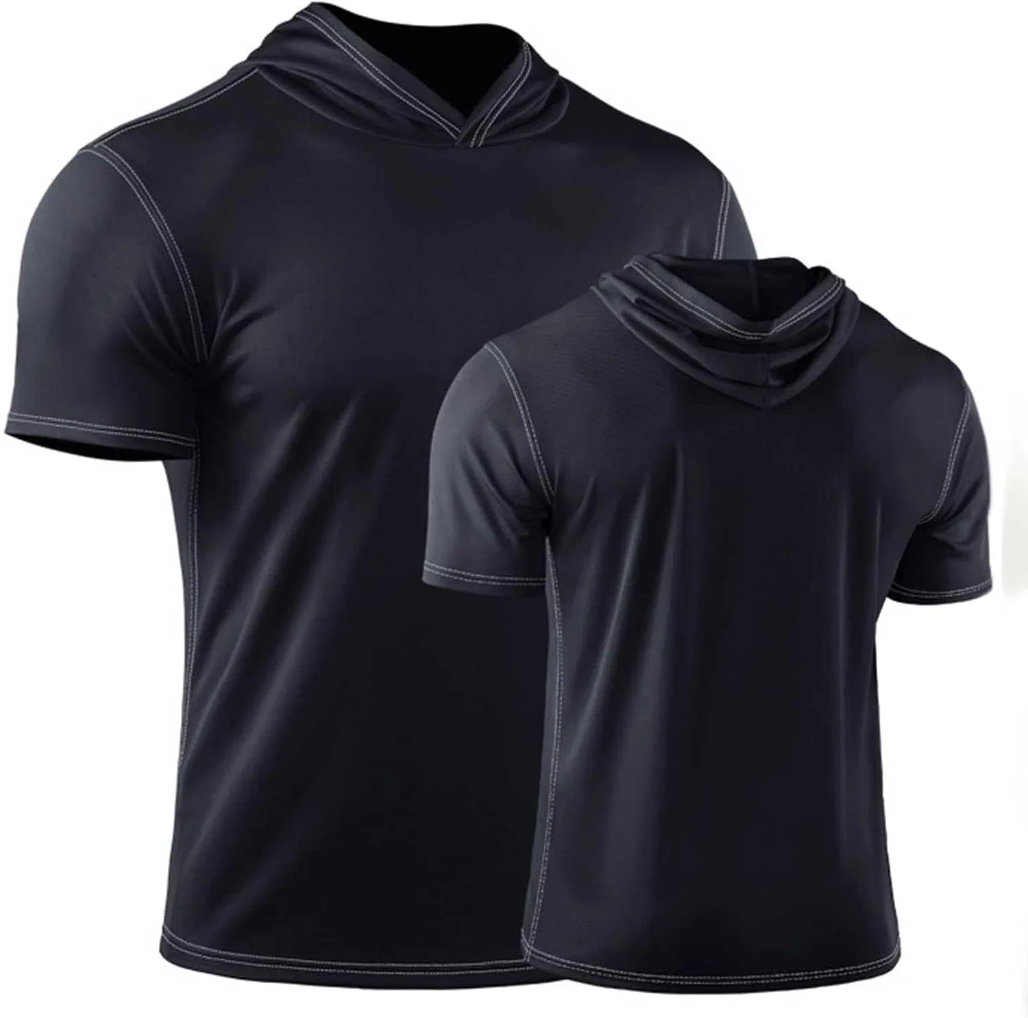 Мужская футболка с капюшоном, Polyester, Black