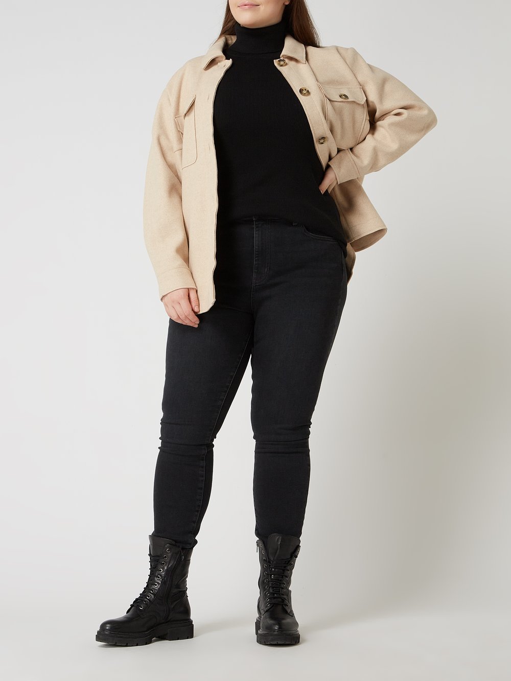 

PLUS SIZE свитер с высоким воротом из хлопковой смеси Lauren Ralph Lauren Curve, черный