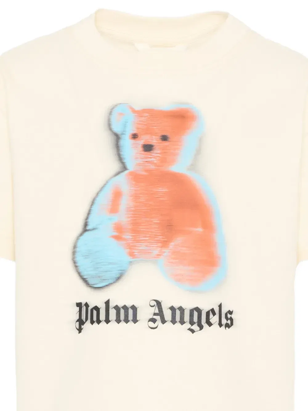 Футболка с короткими рукавами и изображением медвежонка Palm Angels Kids, бежевый — фото 3
