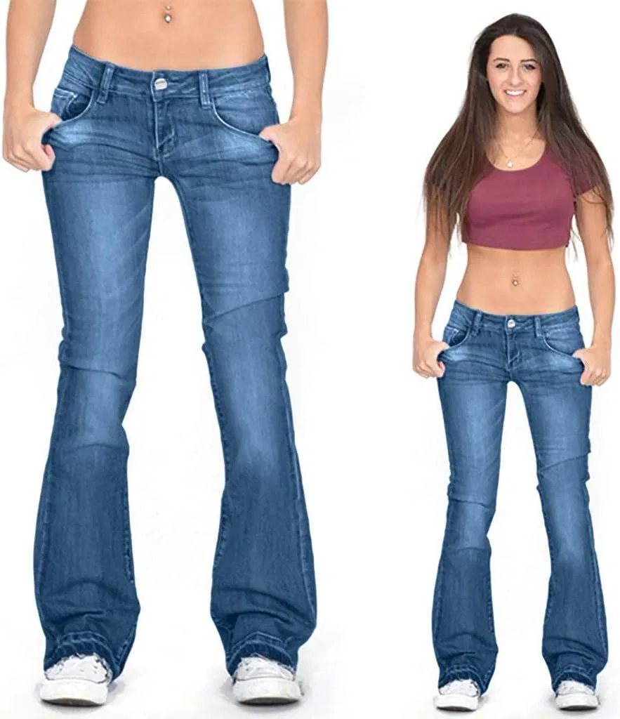 Джинсы скинни клеш, высокая талия, джинсы, синие — фото 4