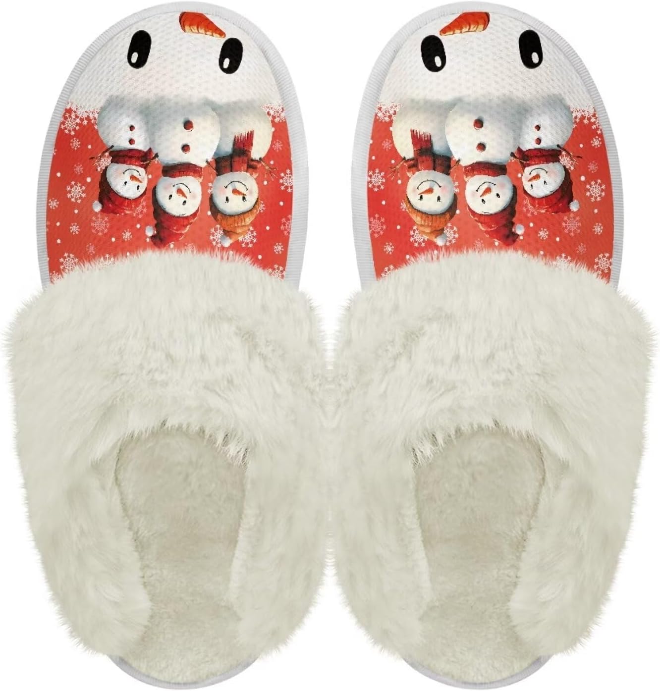 

Хлопковые тапочки с пушистыми краями, домашние тапочки для дома и улицы, хлопковые тапочки унисекс Pjheqoxe, Snowman