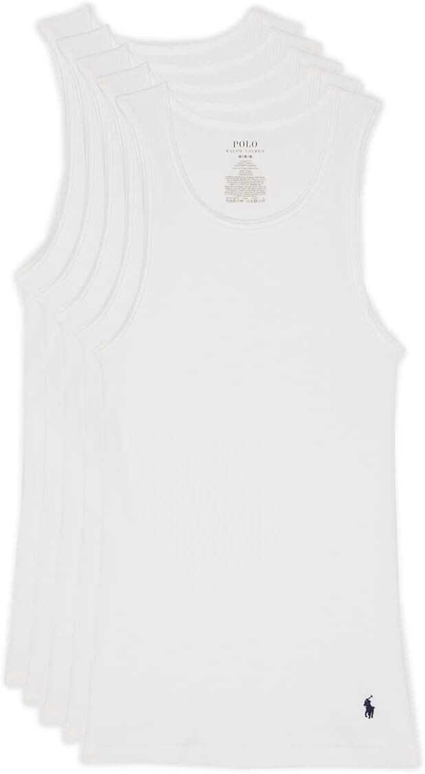 

Топ 5 Pack Cotton Classic Tanks Polo Ralph Lauren, цвет 5 White/Cruise Navy