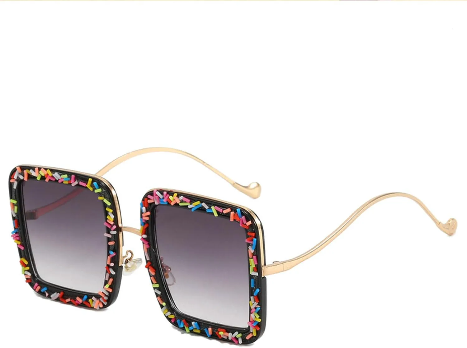 

Солнцезащитные очки конфетных цветов с бриллиантами для женщин и мужчин, модные дизайнерские солнцезащитные очки в стиле панк mincl, Square&gradient Grey