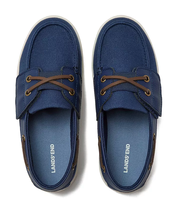 

Детские парусиновые лодочные туфли Easy On Lands' End, синий