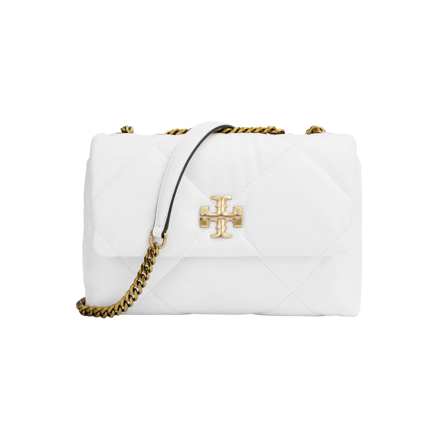 

TORY BURCH Маленькая сумка-трансформер на плечо Kira Diamond Quilt, белая