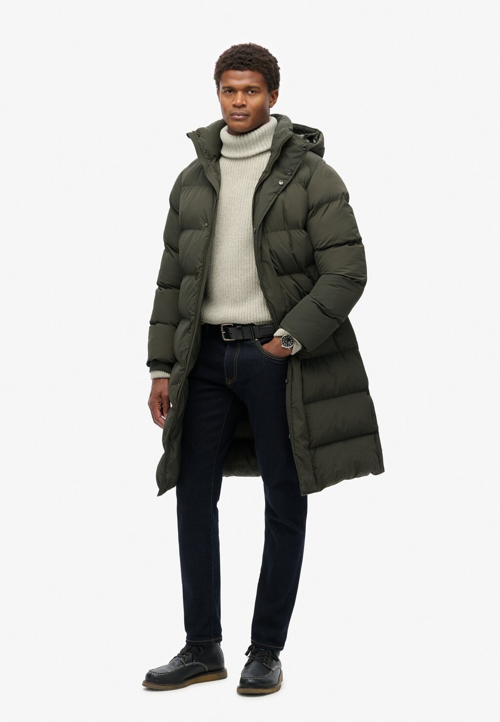 

Зимнее пальто HOODED LINE PUFFER Superdry, зеленый