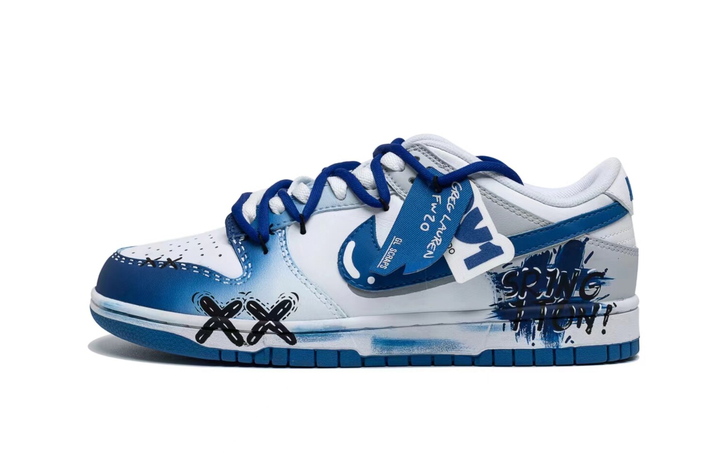 

Кроссовки Nike Dunk Skateboard Shoes Men Low-Top Blue, Синий, Кроссовки Nike Dunk Skateboard Shoes Men Low-Top Blue