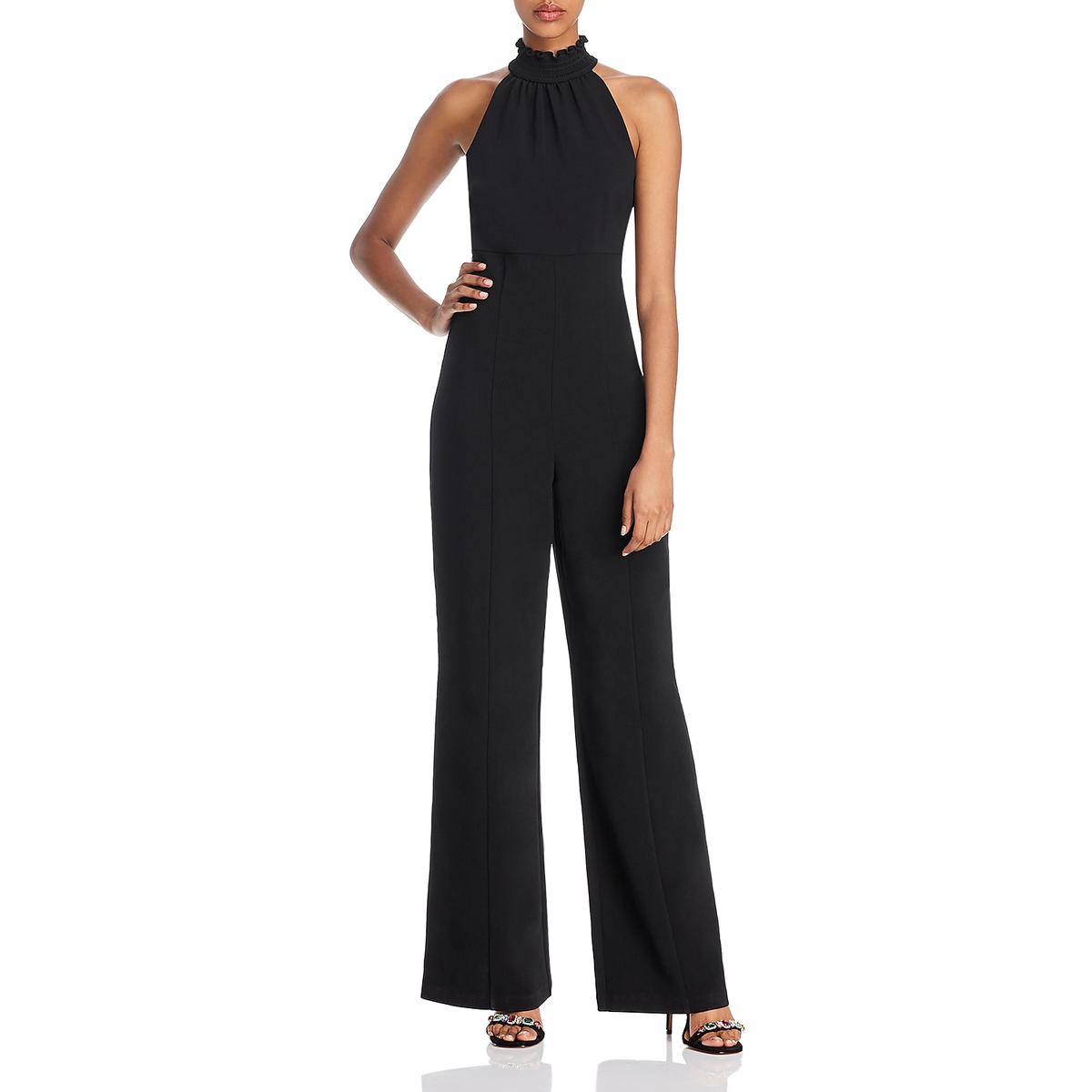 

Женский комбинезон с запахом и завязками на шее LIKELY, черный