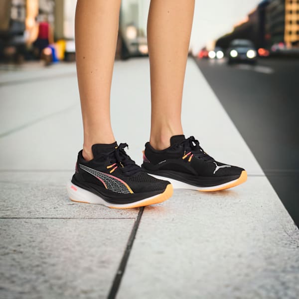 Женские кроссовки для бега по шоссе с широкими ступнями Deviate Nitro 3 Puma, черный — фото 2