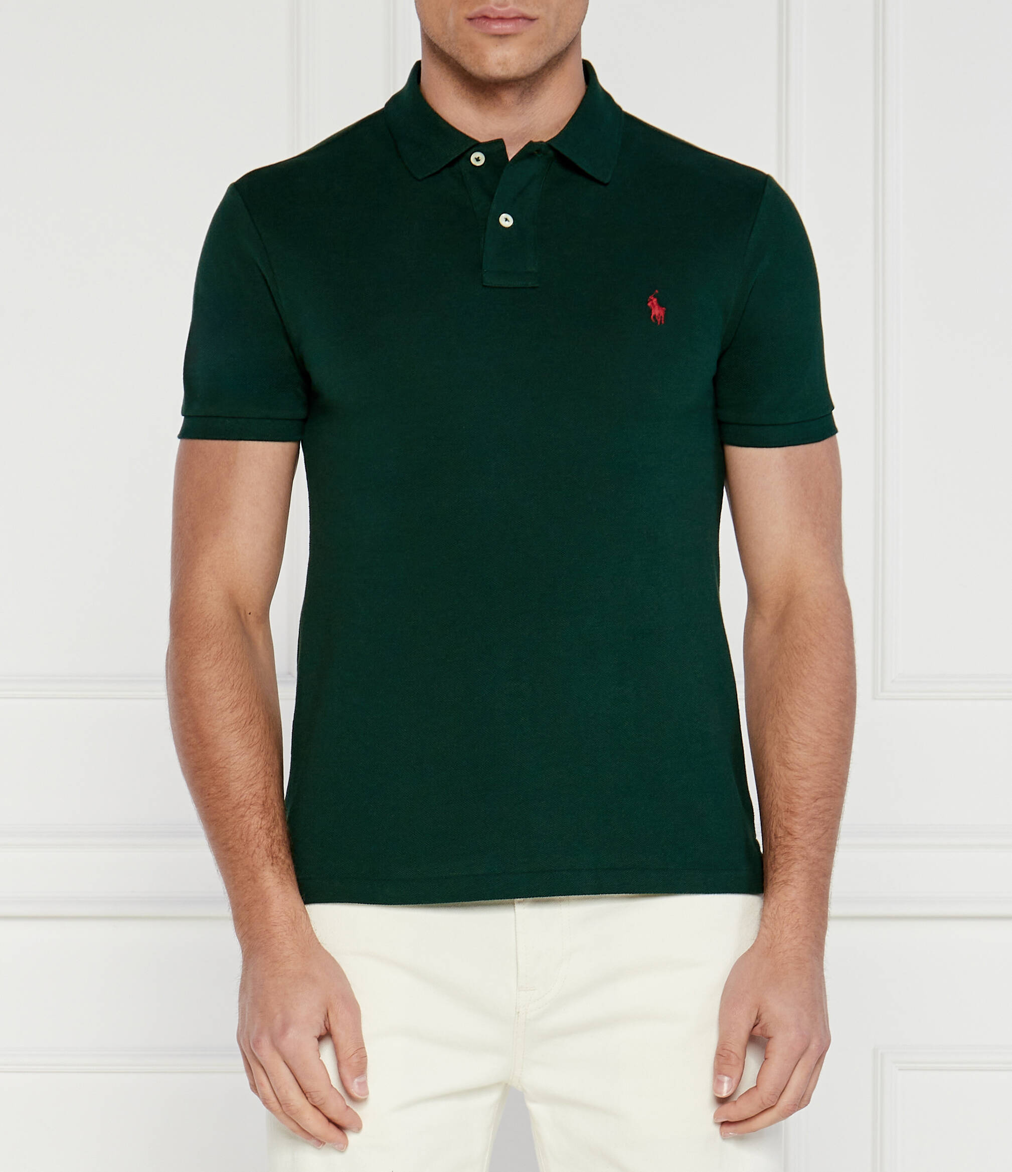 

Поло POLO RALPH LAUREN slim fit, зеленый