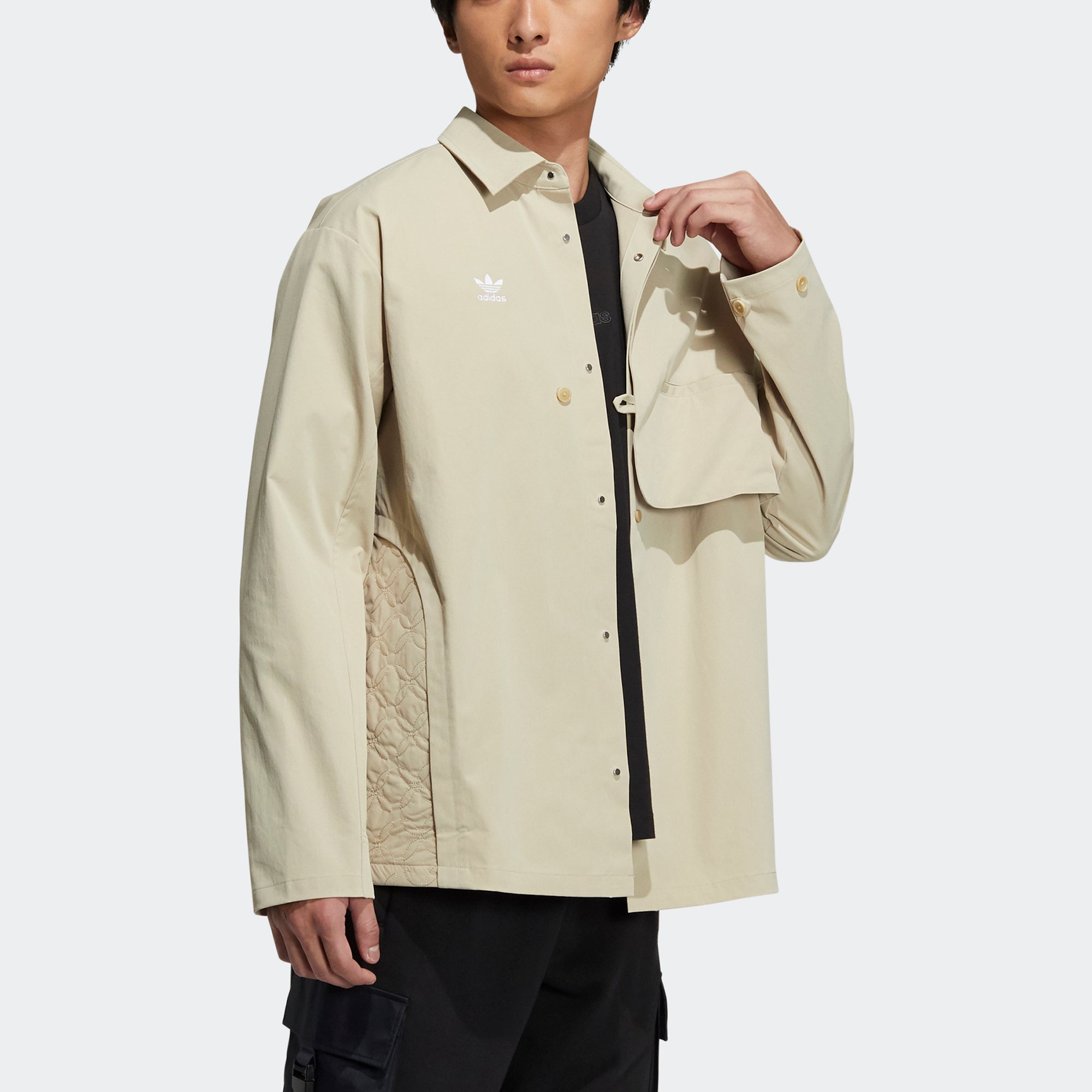 Рубашка Men's adidas originals Cny Limited Button Sports Long Sleeves Prairie Brown Shirt — фото 4