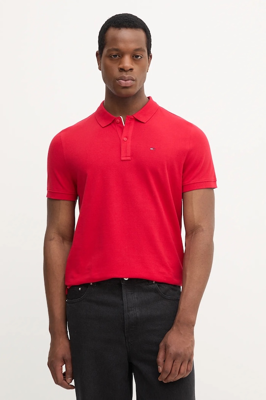 

Хлопковая поло Tommy Jeans, красный