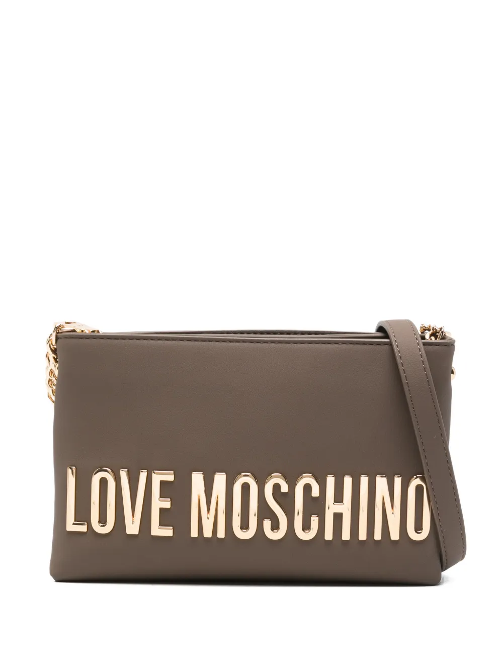

Мини-сумка с цепочкой и логотипом Love Moschino, коричневый