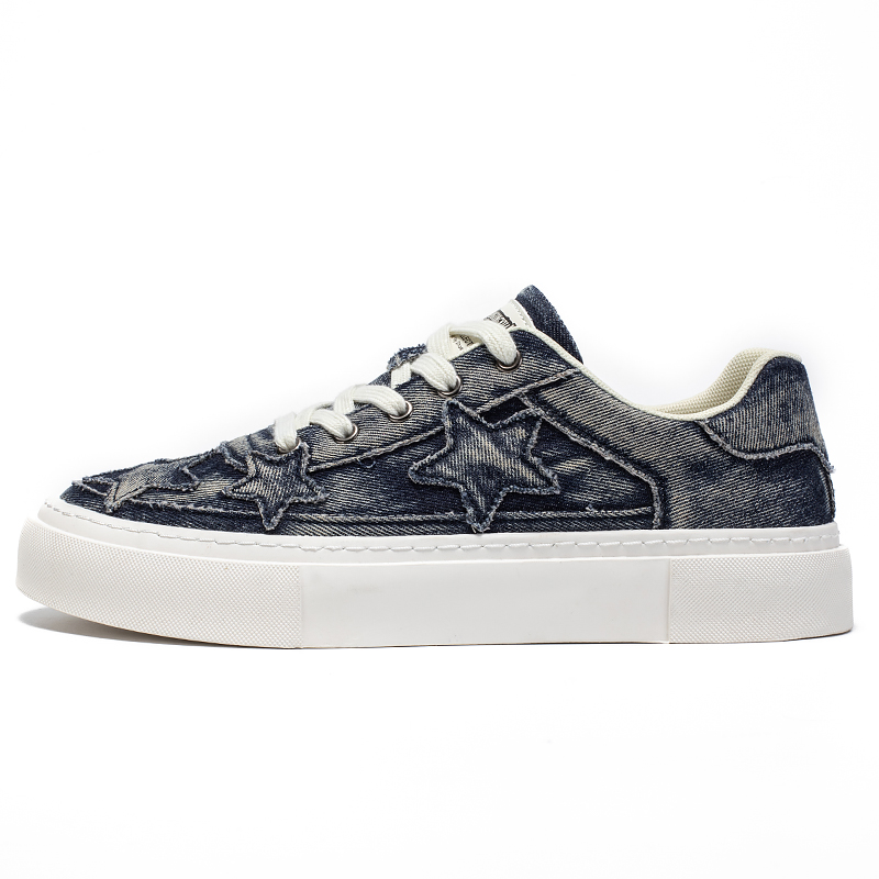 

Кроссовки Skate Park Anti-Slip And Wear-Resistant Height Increasing Low-Top Skateboard Shoes Men's, Denim Black