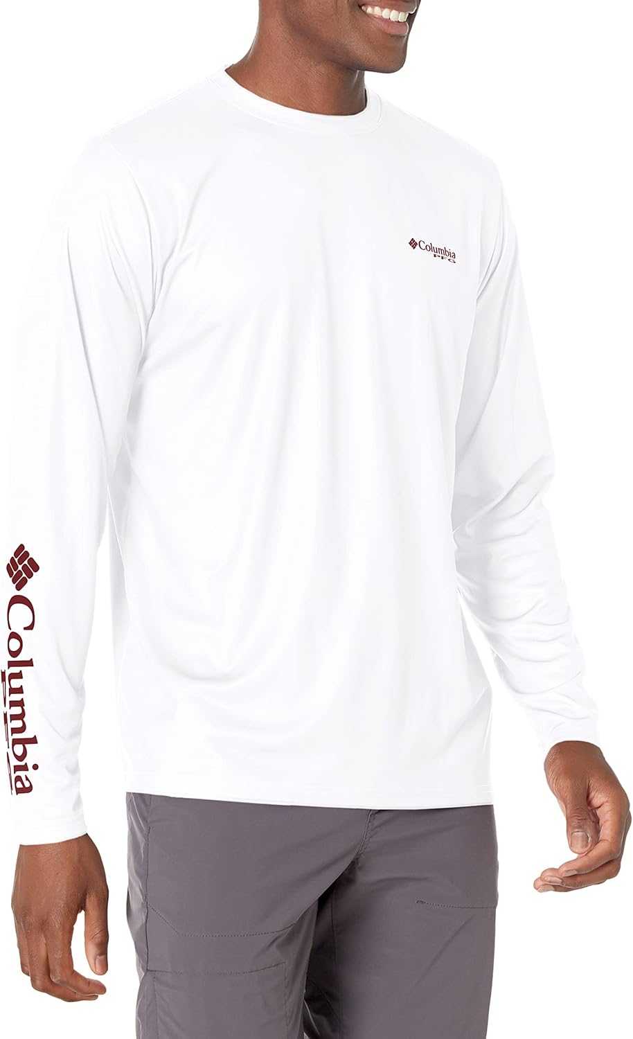 

Columbia мужская футболка с длинным рукавом Terminal Tackle PFG University, White/Red Jasper Holiday, Белый, Columbia мужская футболка с длинным рукавом Terminal Tackle PFG University, White/Red Jasper Holiday