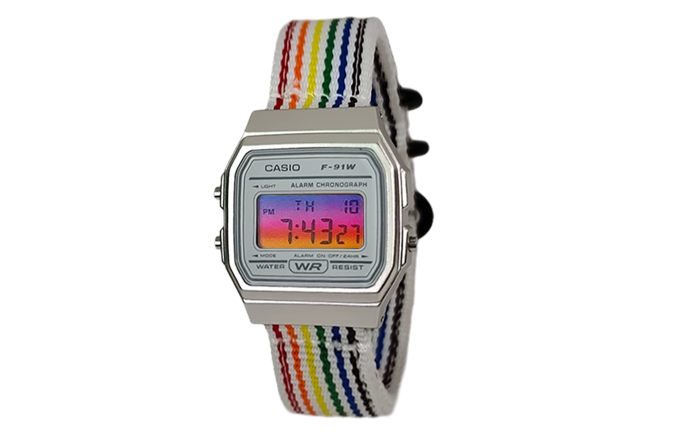 

CASIO Ретроффит серия кварцевый механизм нейлоновый ремешок часы унисекс белый циферблат