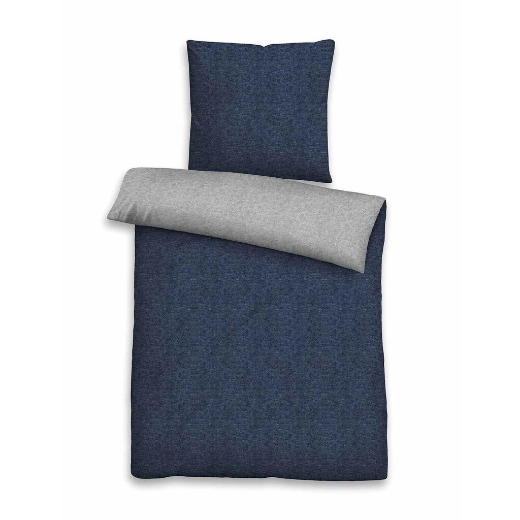 

Постельное белье Dream Sleep Uni Melange Flannel 840200 Наволочка одинарная 40x80 см темно-синий Traumschlaf