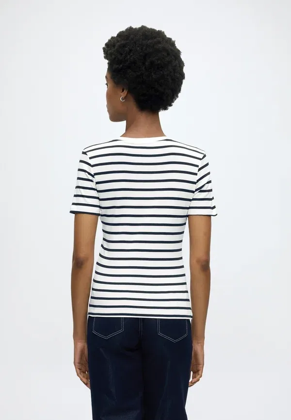 Футболка базовая Slim Cody Tommy Hilfiger, бретонский/экю/тёмно-синий — фото 3