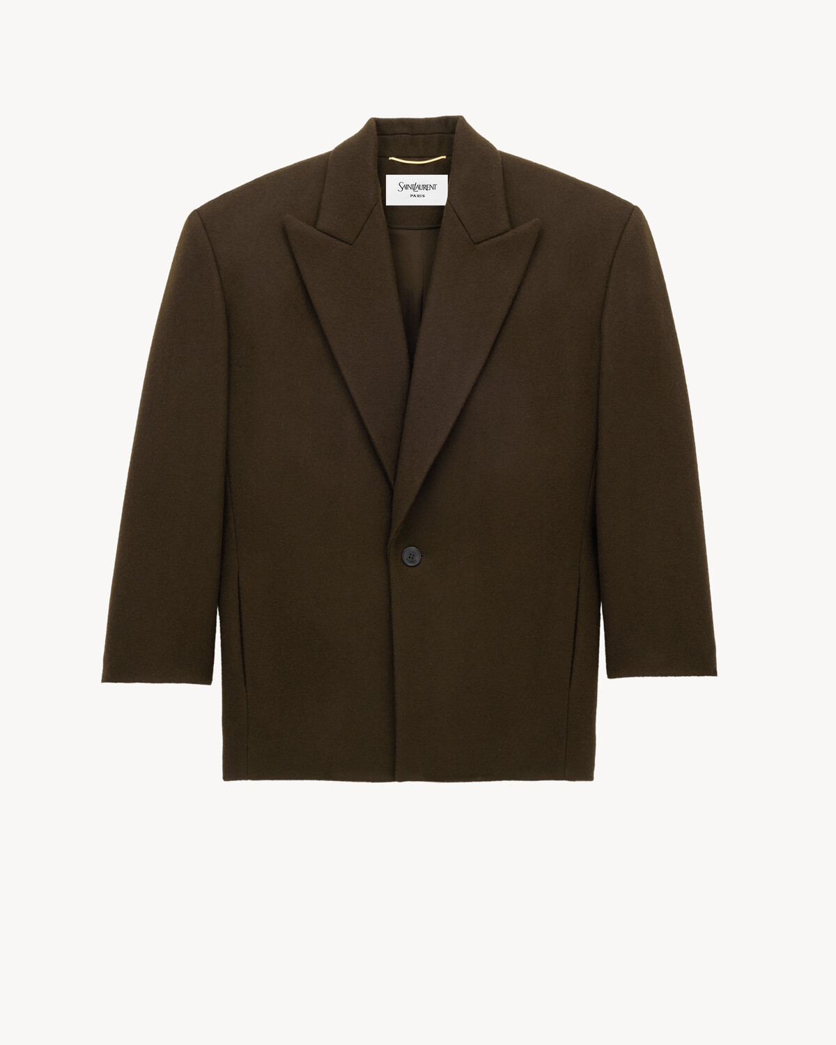 

Короткое пальто из шерсти Saint Laurent, зеленый