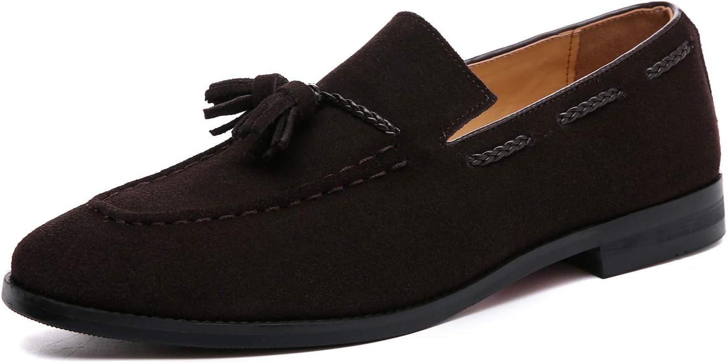 

Мужские лоферы Santimon с кисточками и бахромой из замши, повседневные туфли, мокасины, коричневый