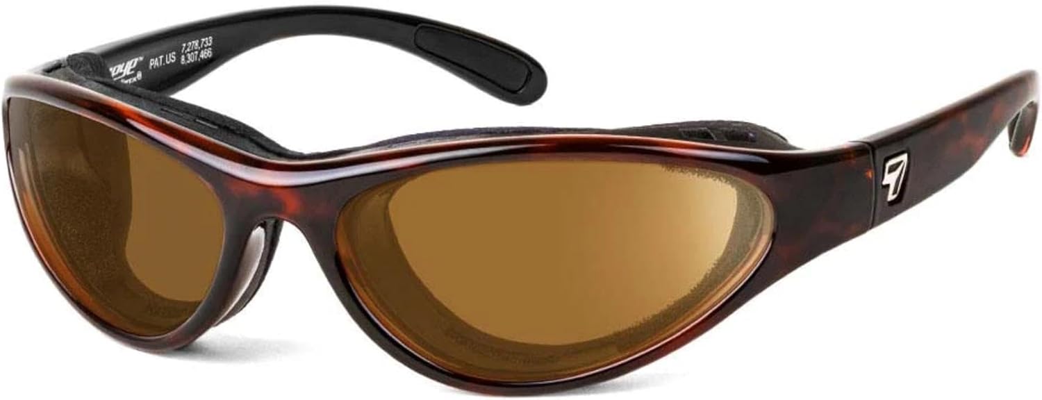

Солнцезащитные очки 7 EYE VIENTO с мягкой подкладкой и защитой от ветра, для использования на открытом воздухе, 100% защита от UVA + UVB лучей, Tortoise Frame/Sharpview Copper Lenses