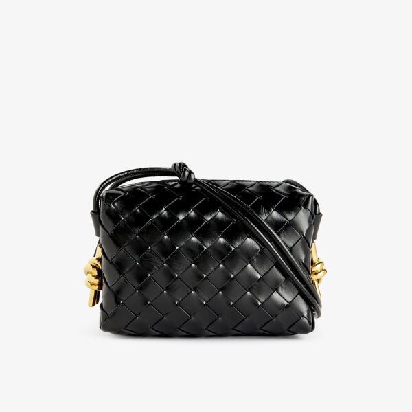 

Миниатюрная кожаная сумка через плечо loop Bottega Veneta, черный