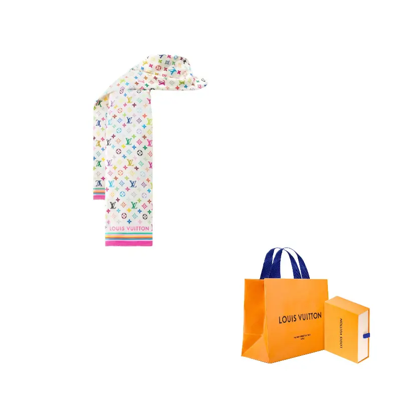 

Шарф-бандана с зигзагообразным узором 2010-х LOUIS VUITTON, белый