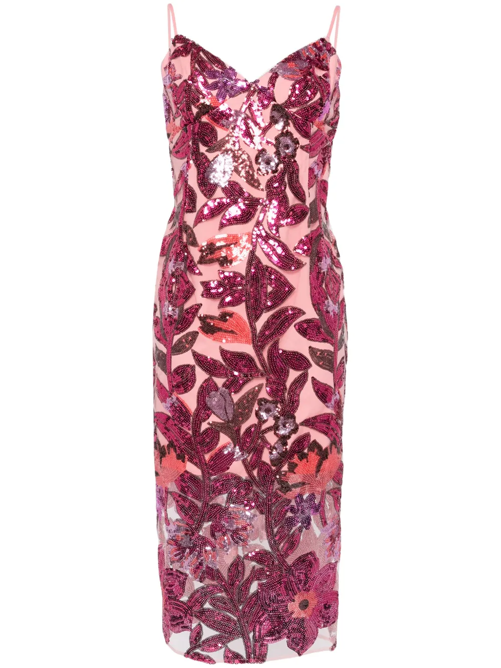 

Платье Botanical с пайетками Marchesa Notte, розовый