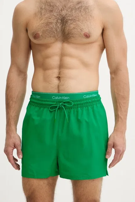 Шорты для купания с принтом Calvin Klein, зеленый — фото 2