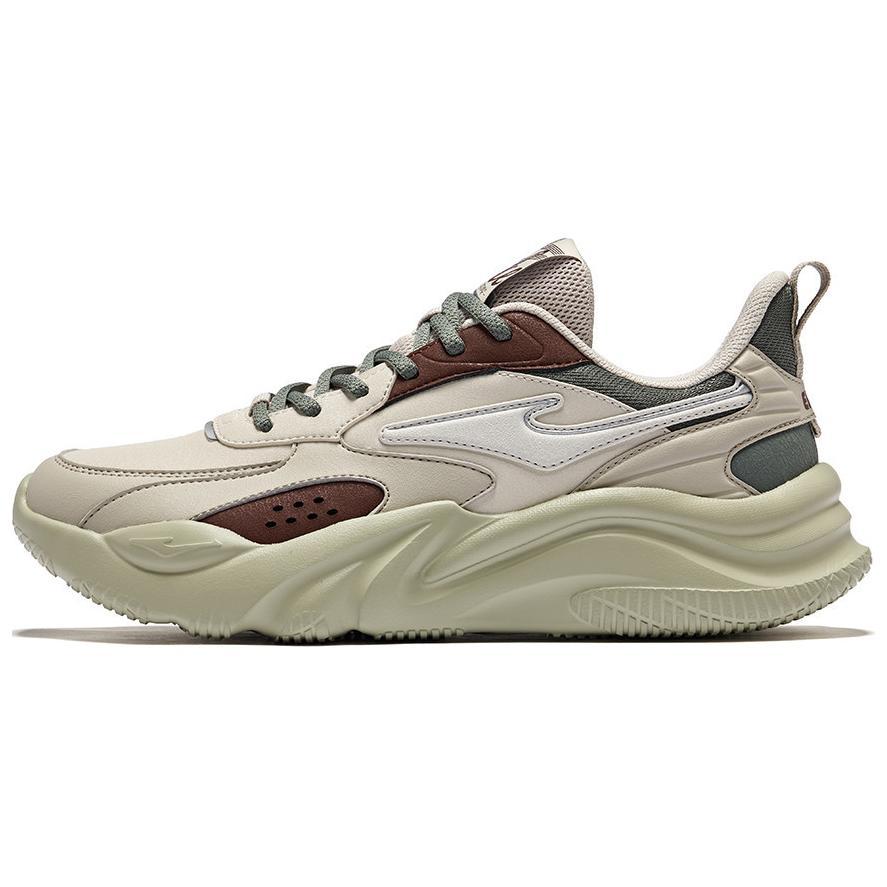 

Амортизирующие повседневные кроссовки Low top для мужские, легкией Erke, бежевый/зеленый/коричневый