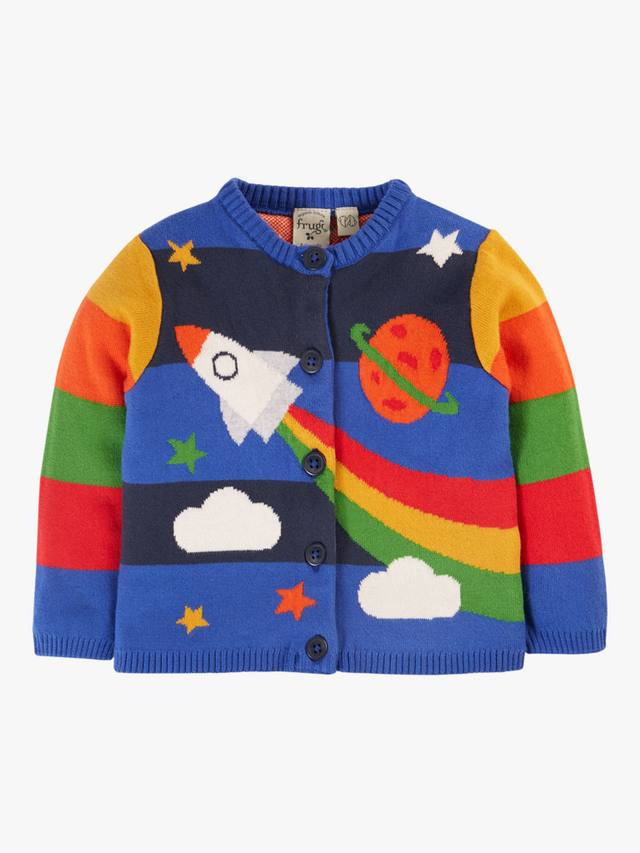 

Вязаный кардиган baby corin Frugi, цвет Blue/Rocket Flight