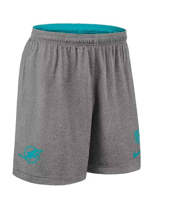 Мужские реверсивные шорты для тренировок Aqua Miami Dolphins Sideline Nike — фото 4