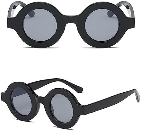 

Круглые солнцезащитные очки 2027 года для женщин и мужчин, винтажные солнцезащитные очки с градиентным переходом, женские маленькие панк-солнцезащитные очки UV400 MTZJH, Black