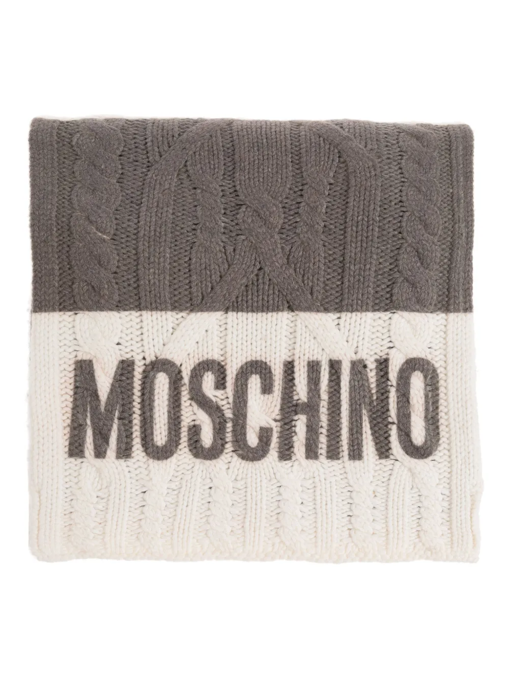 

Шарф фактурной вязки Moschino, серый