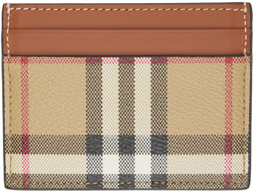 

Визитница в клетку бежево-коричневого цвета Burberry