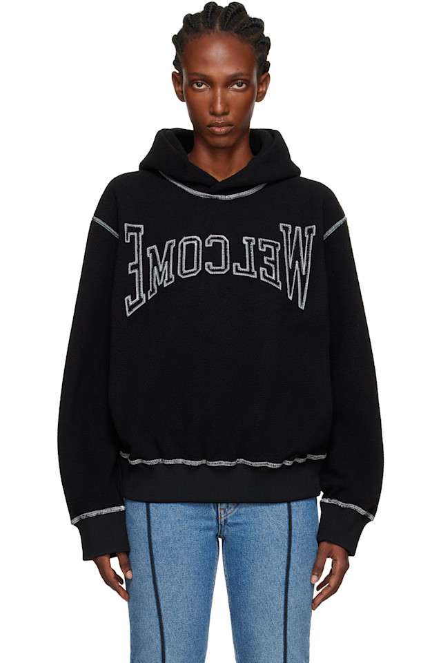 

Толстовка с надписью «Добро пожаловать» Mm6 Maison Margiela, черный