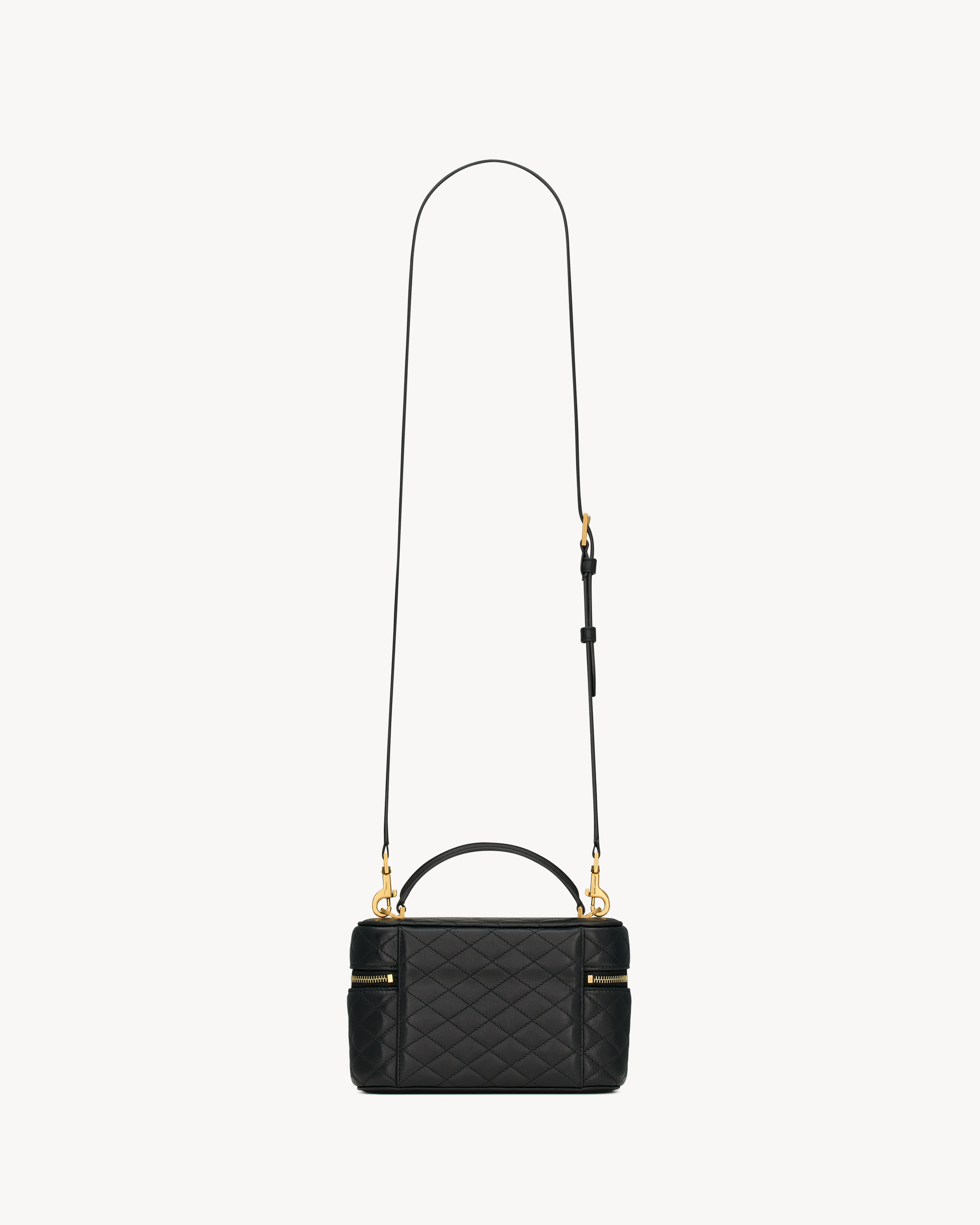 Косметичка GABY из ягнячьей кожи SAINT LAURENT, черный — фото 4