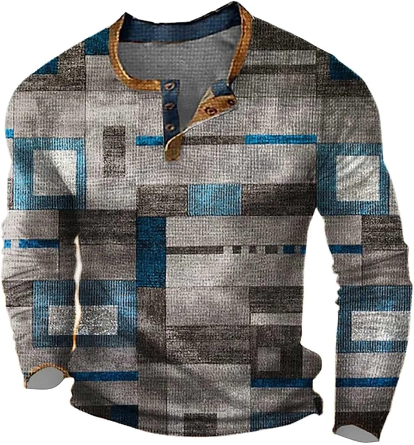 

Мужская рубашка поло с длинным рукавом и клетчатым принтом