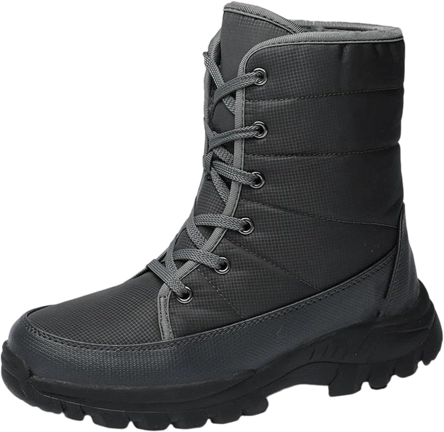 

Мужские водонепроницаемые теплые ботинки Alloaone с шнуровкой, нескользящие, для щиколотки, удобные и дышащие, для походов и работы на улице, серый